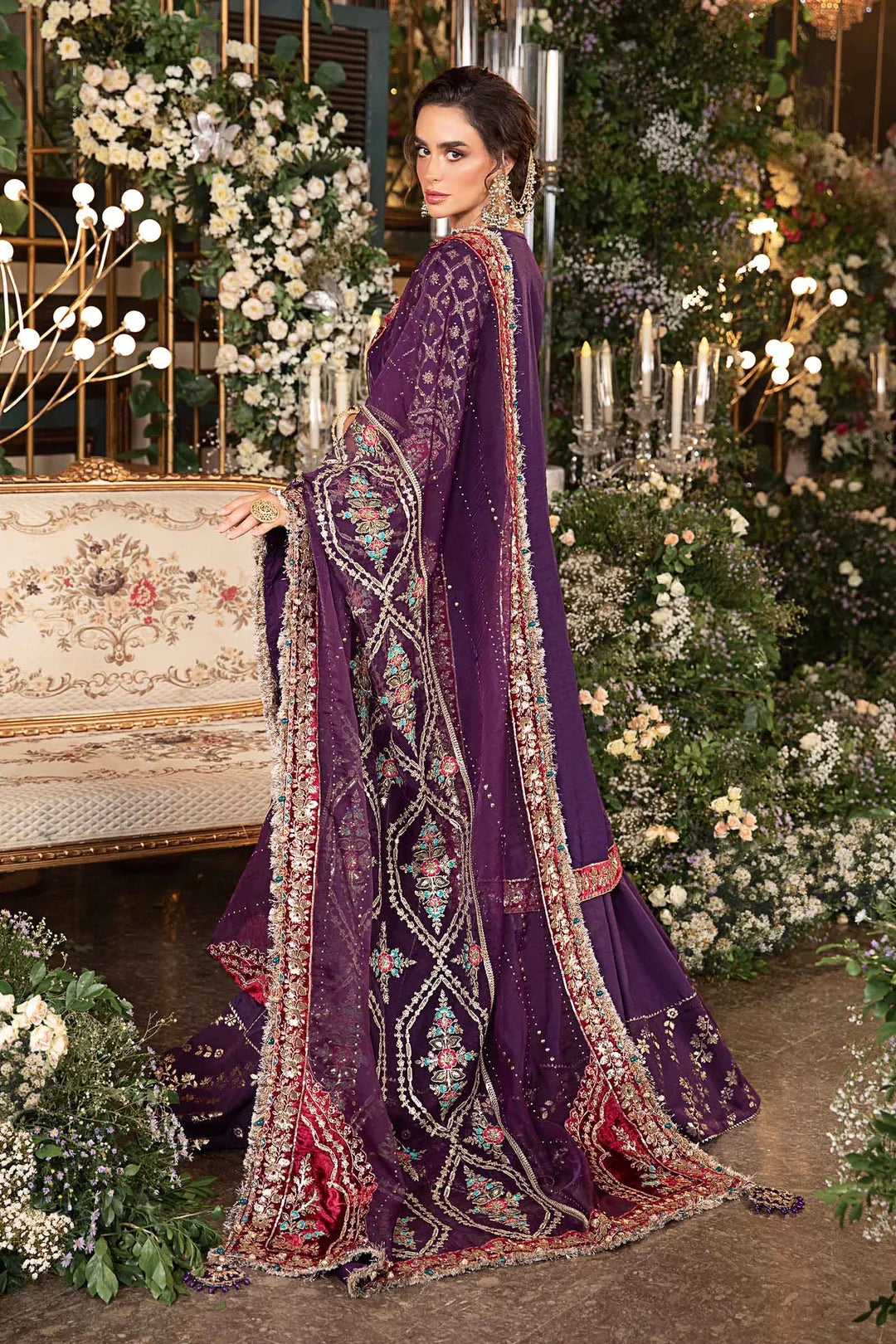 Embroidered Raw Silk Suit | BD-2903