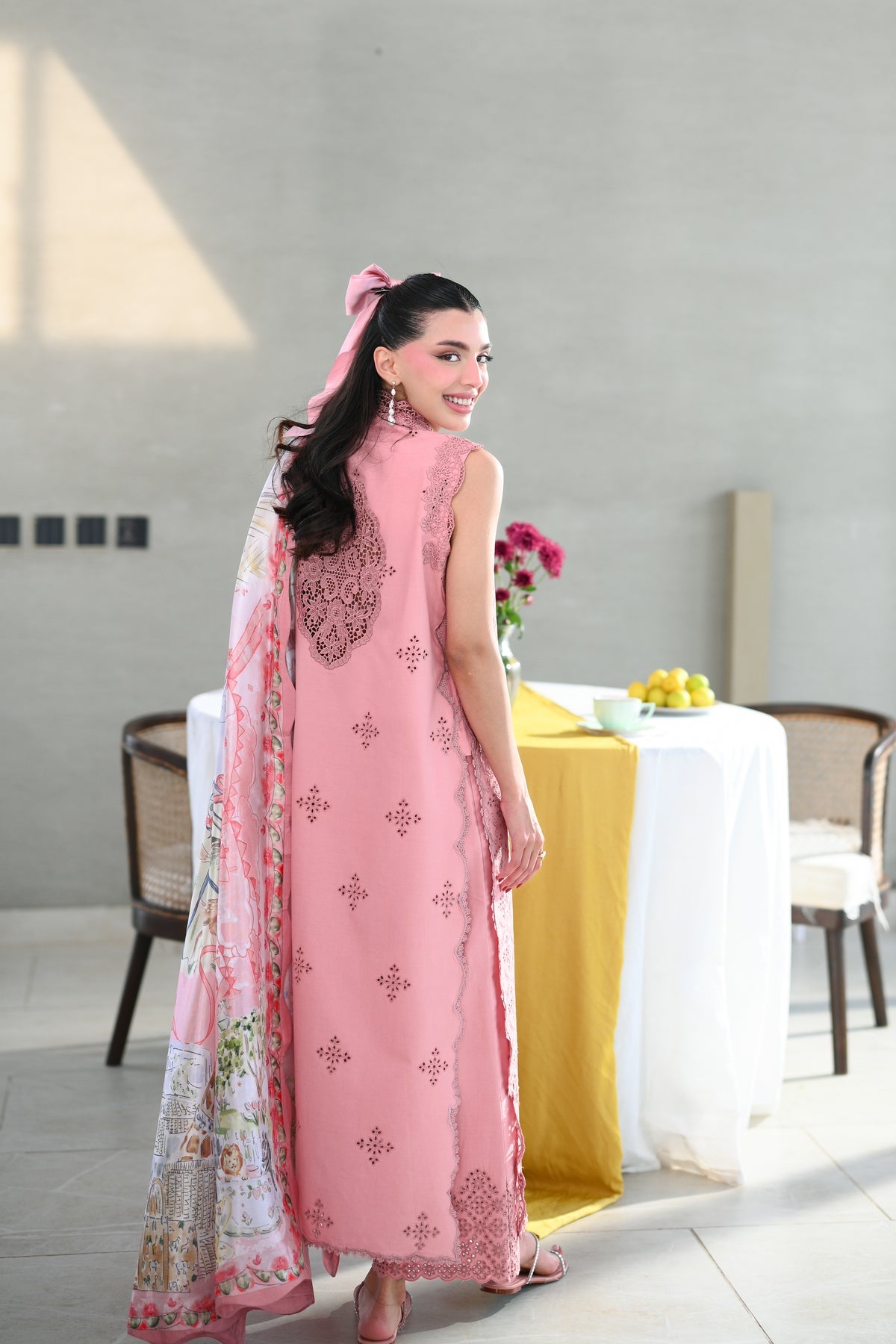 BABY BLUSH PINK LUXURY EMBROIDERED LAWN SET (NEL-26612) LUXURY LAWN X EID 2026