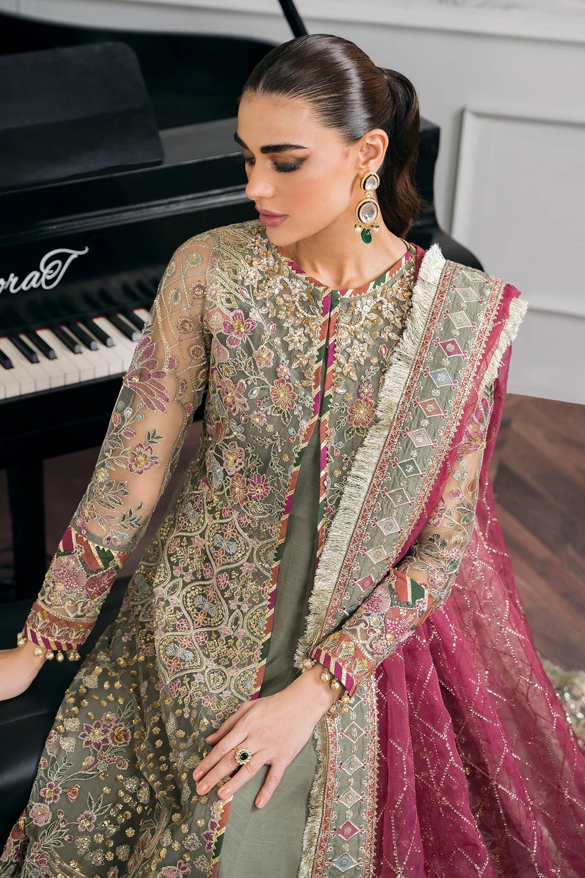 EMBROIDERED CHIFFON CH12-02