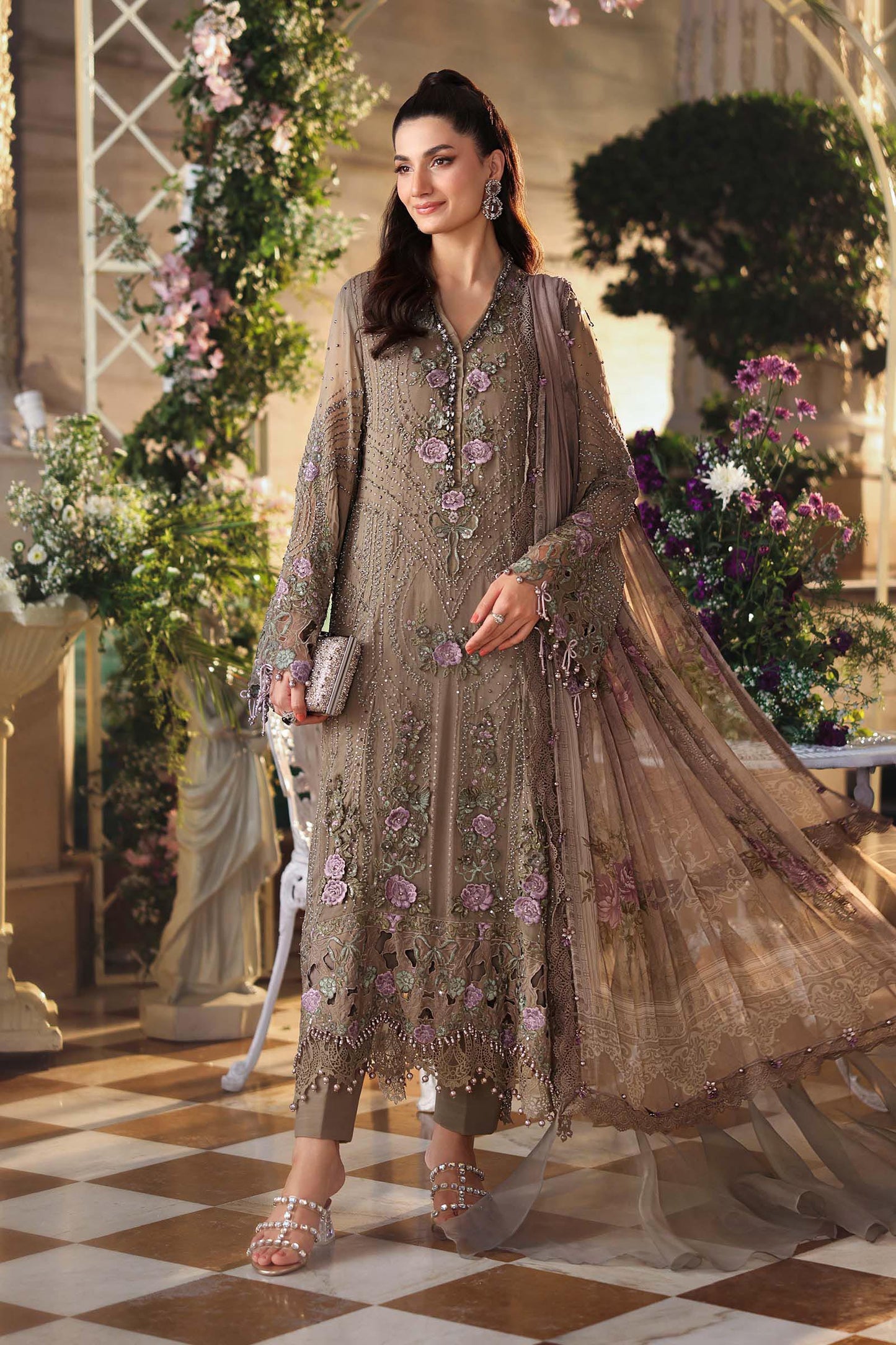 3 Piece Embroidered Chiffon Suit MPC-26-102