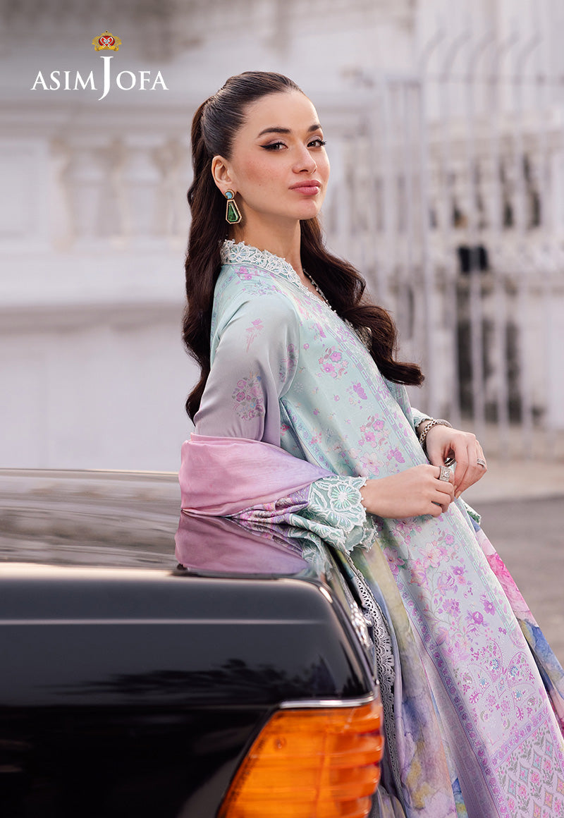 AJRS-07 PRINTED EMBROIDERED BLENDED SILK 3 PCS