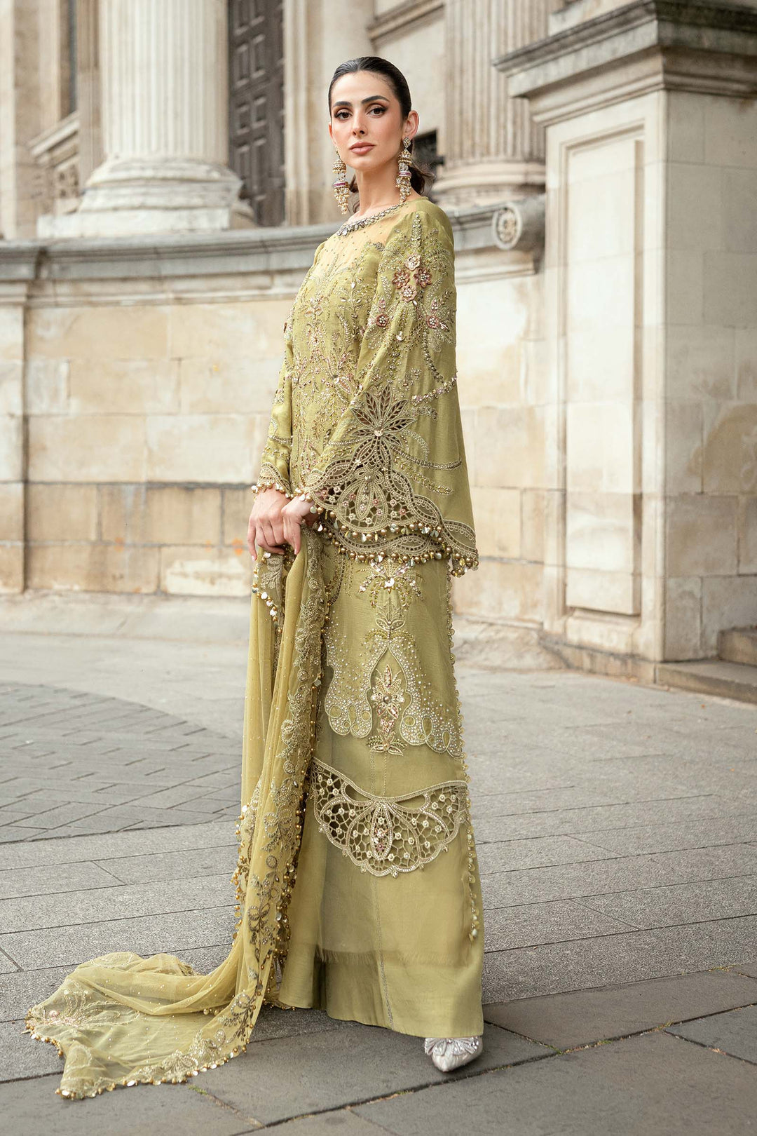 Embroidered Raw Silk Suit