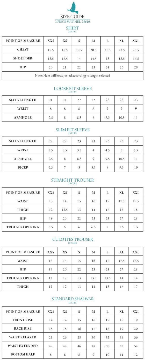 TEAL GARDEN LUXURY PRINTED EMBROIDERED LAWN SET (NEL-25610)