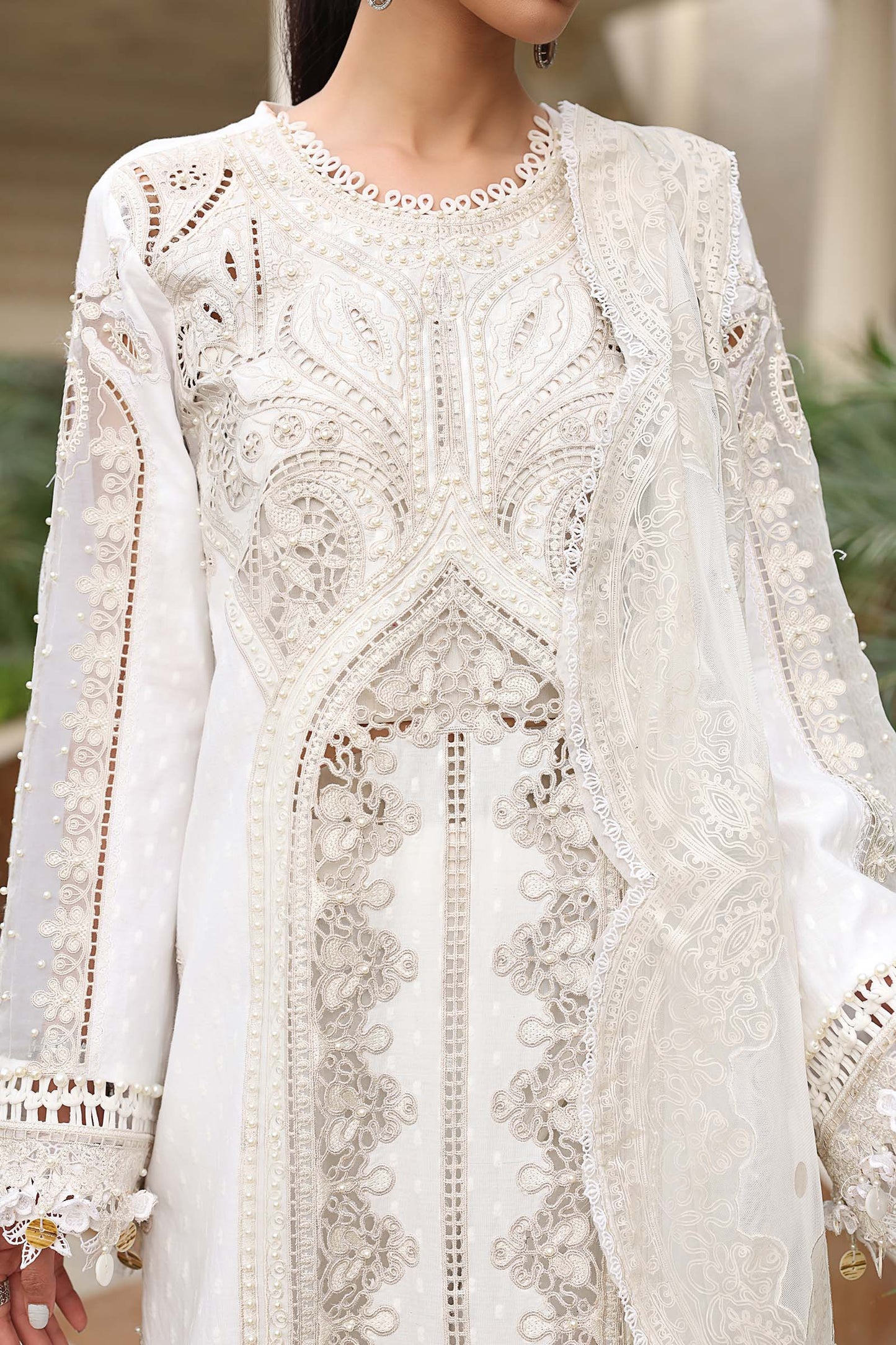 3 Piece Embroidered Jacquard Lawn Suit