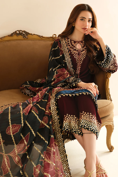 EMBROIDERED VELVET FORMAL VF-2038