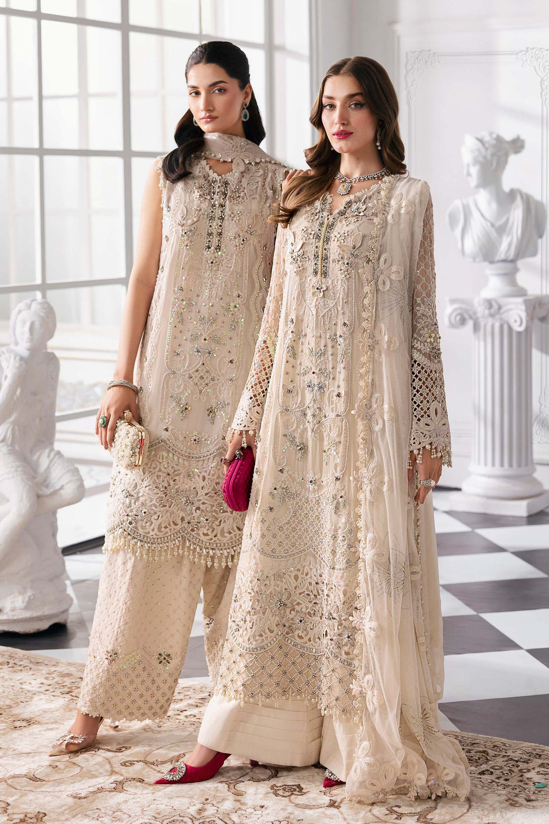3 Piece Embroidered Chiffon Suit | BD-3007