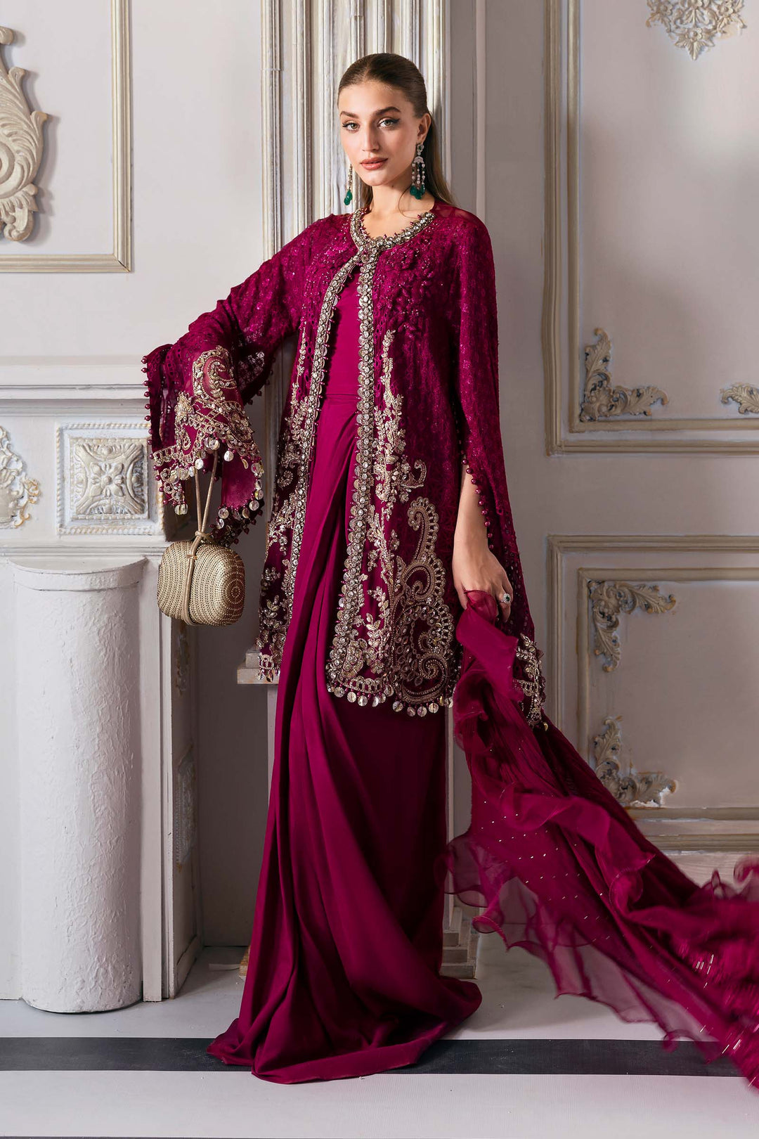 3 Piece Embroidered Chiffon Suit | BD-3003