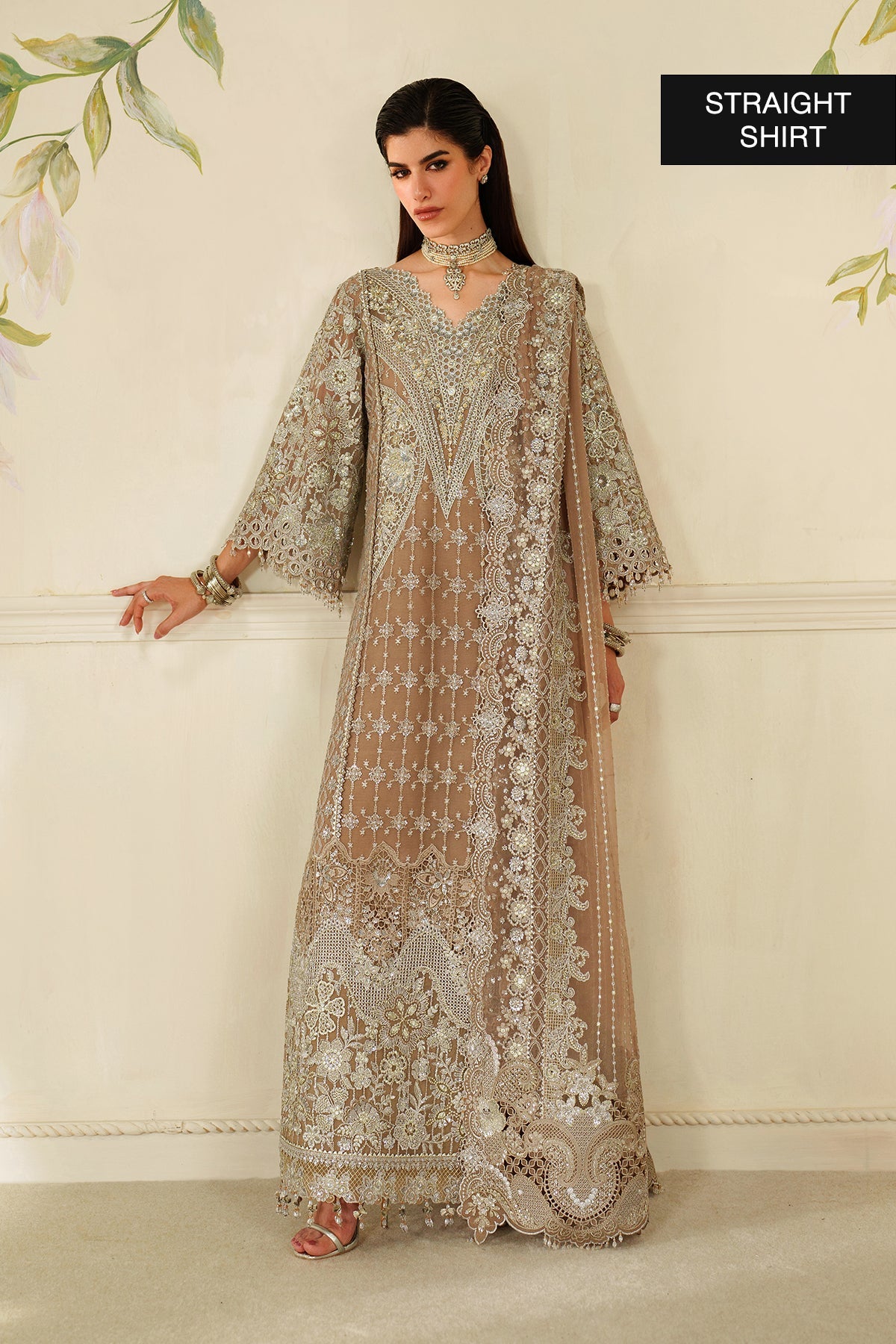 EMBROIDERED CHIFFON CH14-08