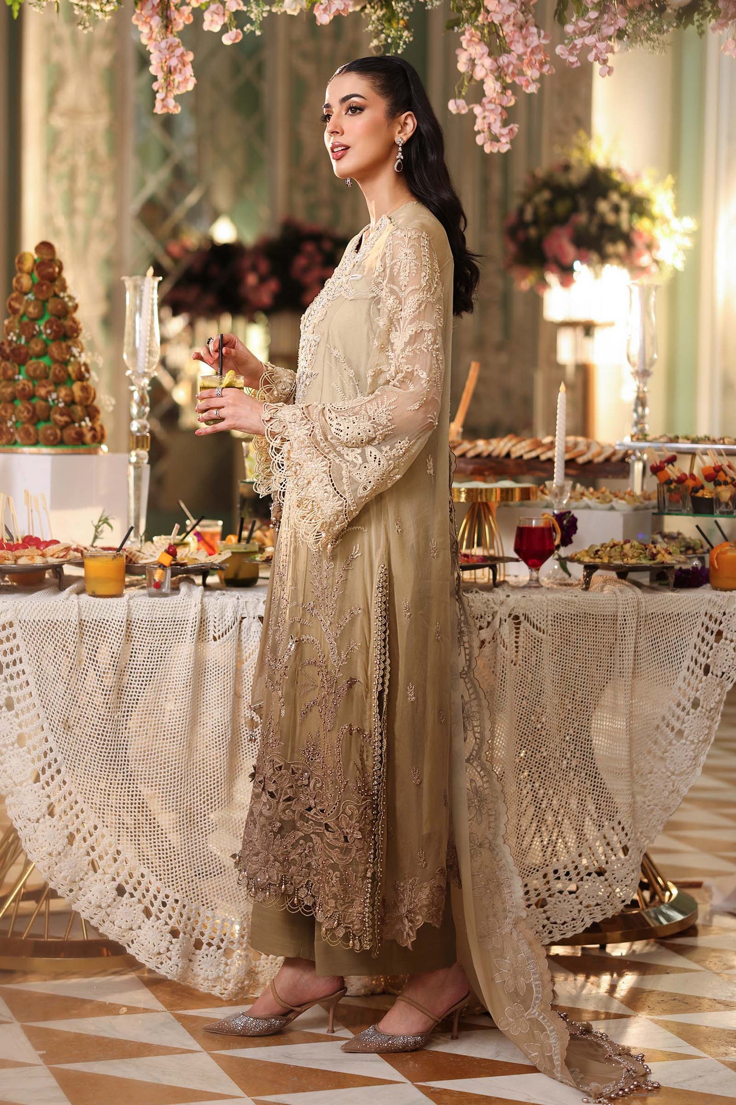 3 Piece Unstitched Embroidered Chiffon Suit - MPC-26-103