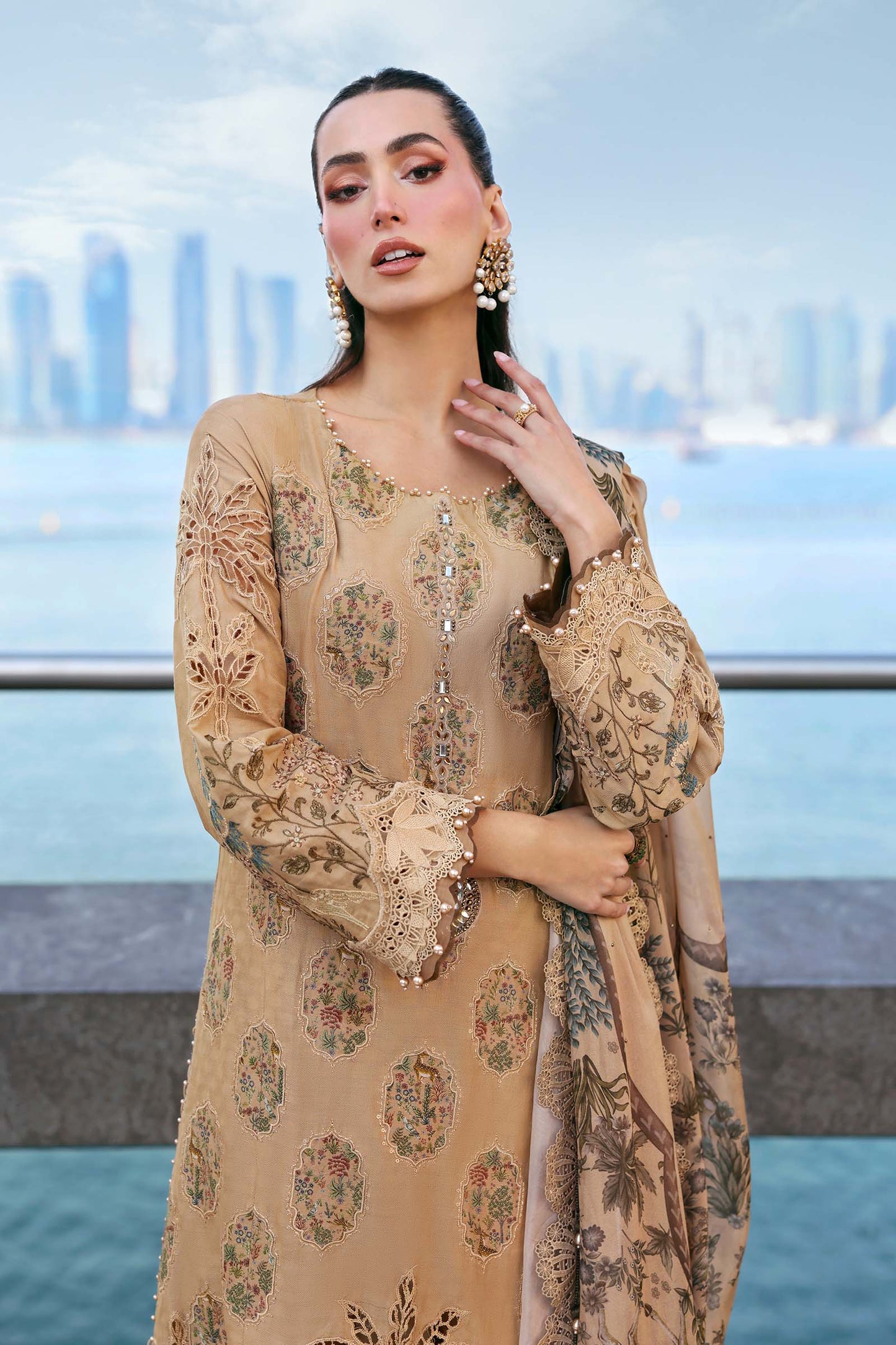 Embroidered Jacquard Lawn Suit