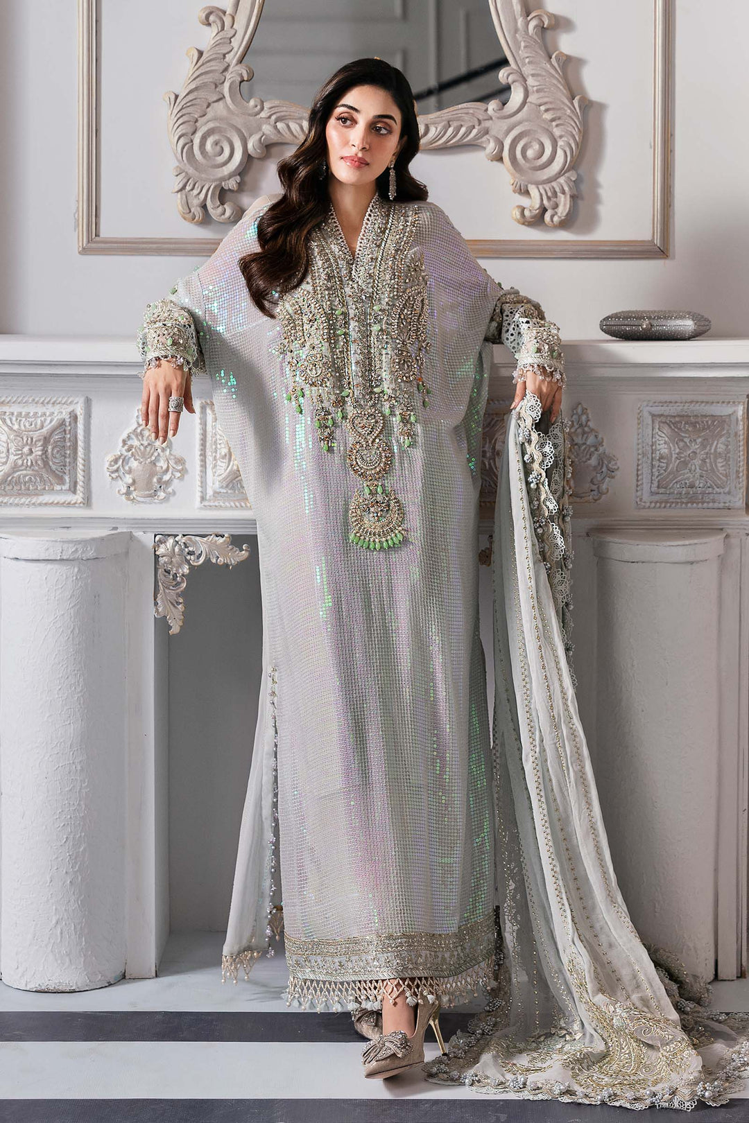 3 Piece Embroidered Chiffon Suit | BD-3005