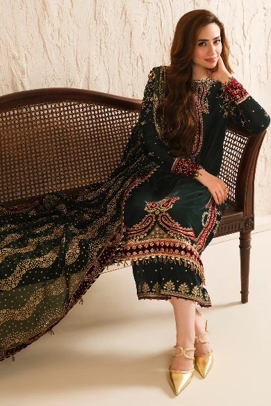 EMBROIDERED VELVET FORMAL VF-2034