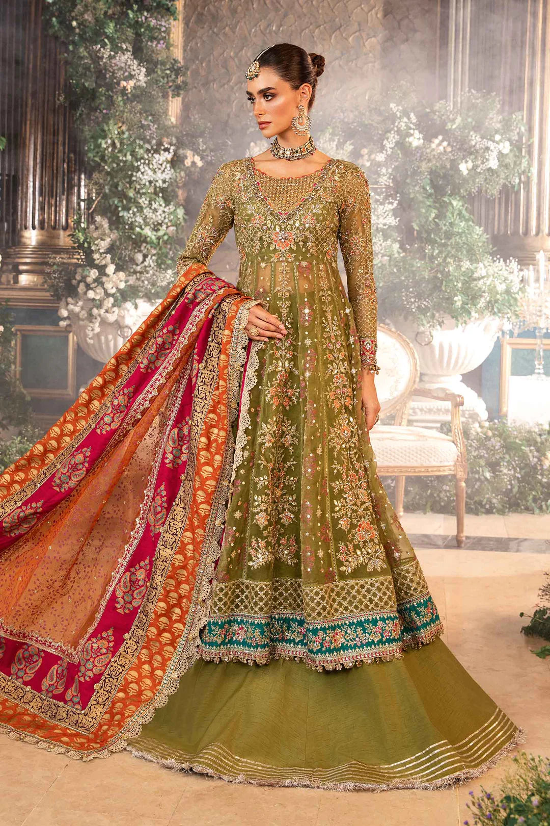 Embroidered Organza Suit | BD-2906