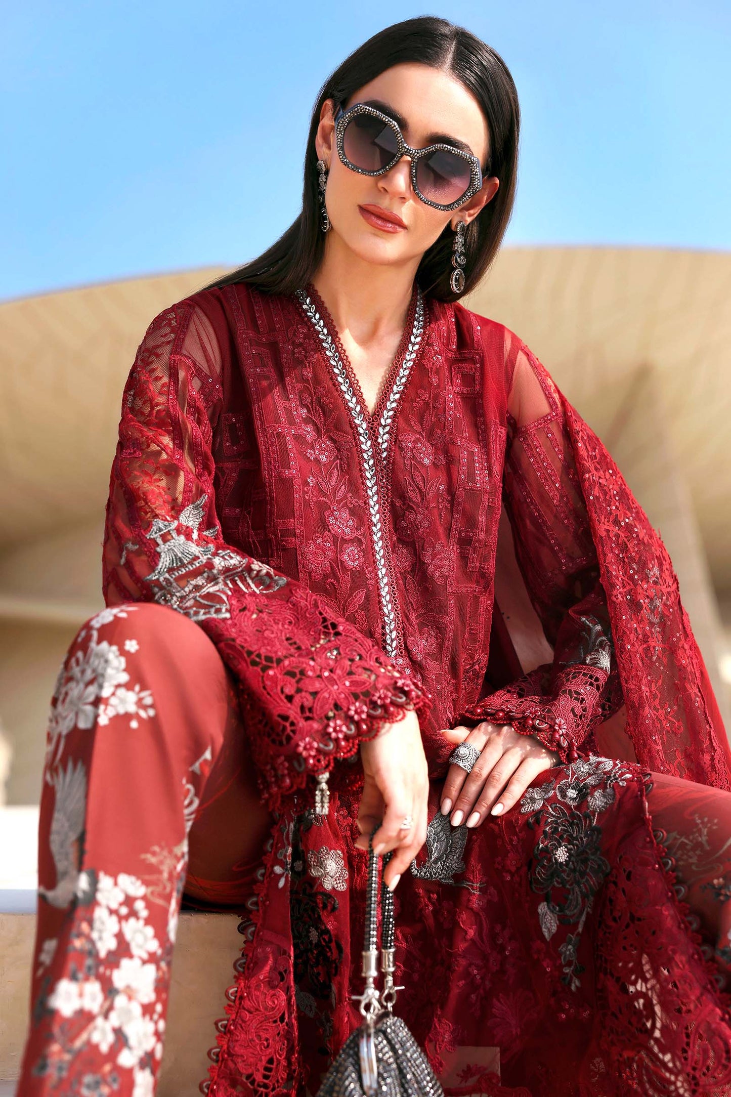 Embroidered Net Suit