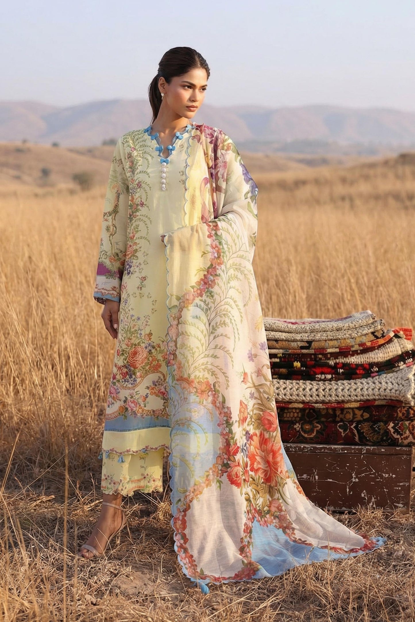 Muzlin Lawn 3 Piece Suit