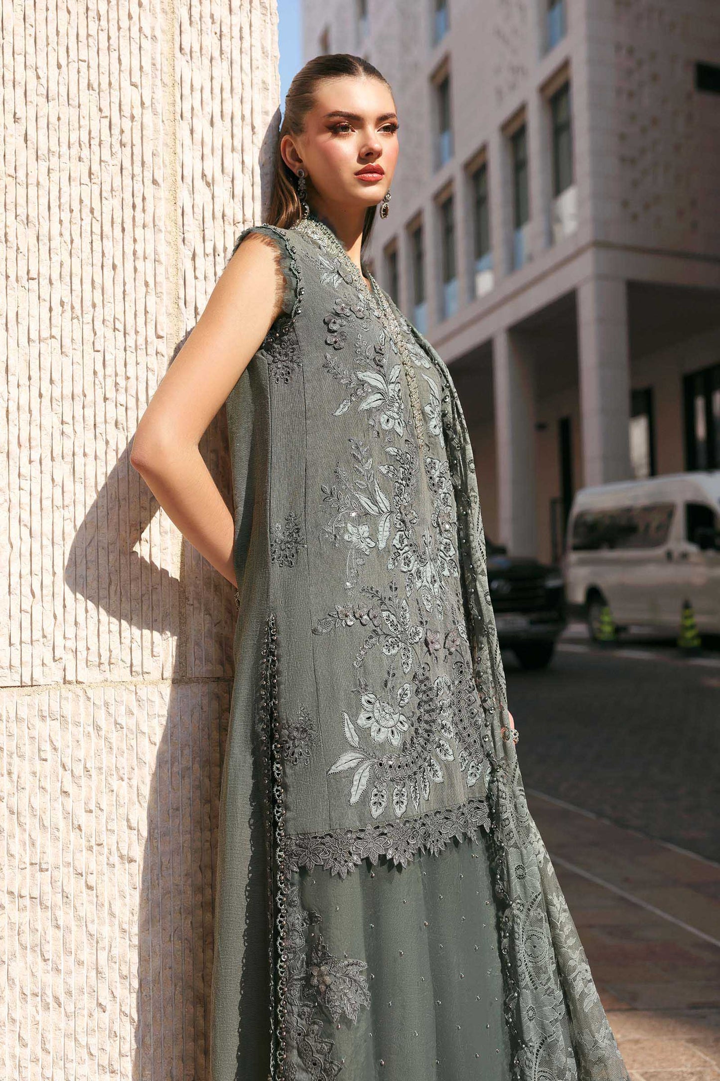 Embroidered Karandi Lawn Suit