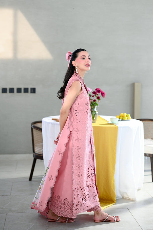 BABY BLUSH PINK LUXURY EMBROIDERED LAWN SET (NEL-26612) LUXURY LAWN X EID 2026