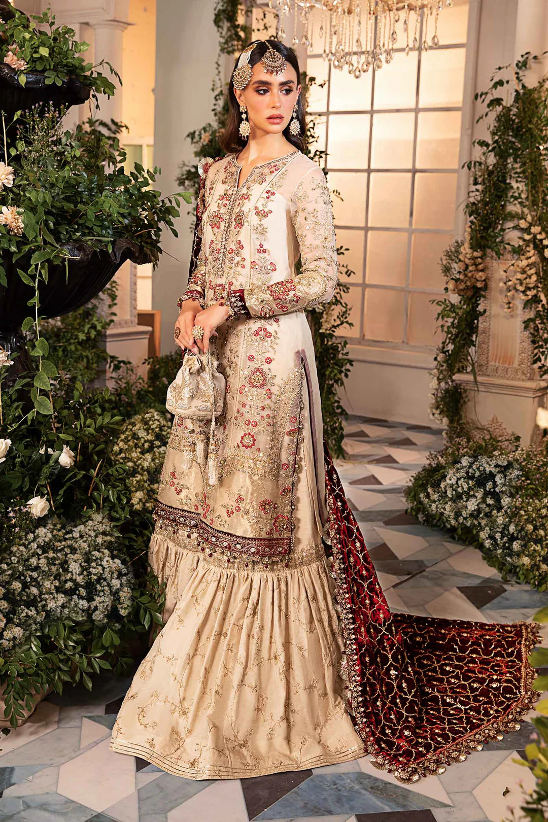 Embroidered Organza Suit | BD-2905