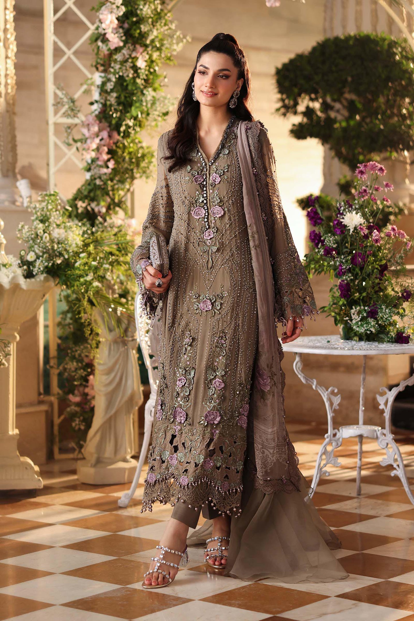 3 Piece Embroidered Chiffon Suit  MPC-26-102