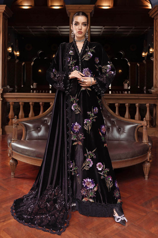 3 Pc Embroidered Velvet Suit