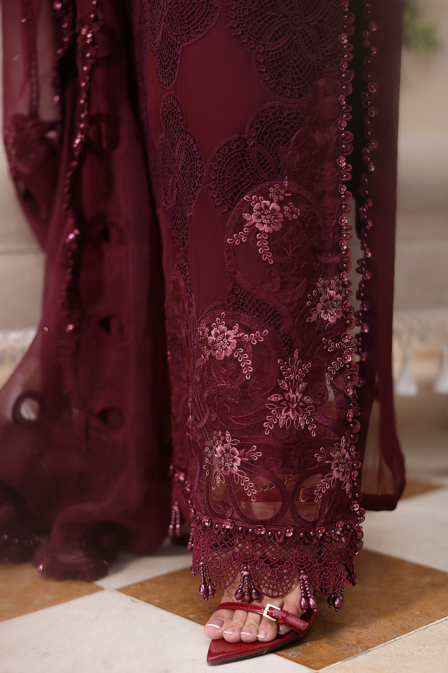 3 Piece Embroidered Chiffon Suit  MPC-26-108