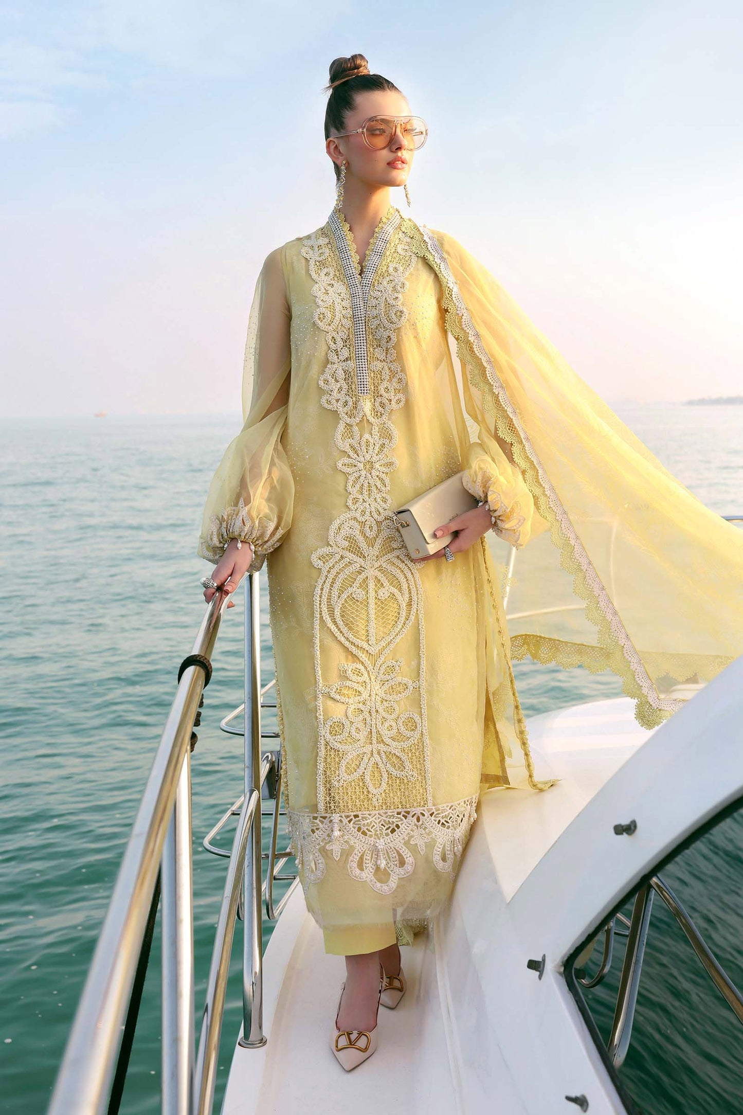 Embroidered Organza Suit