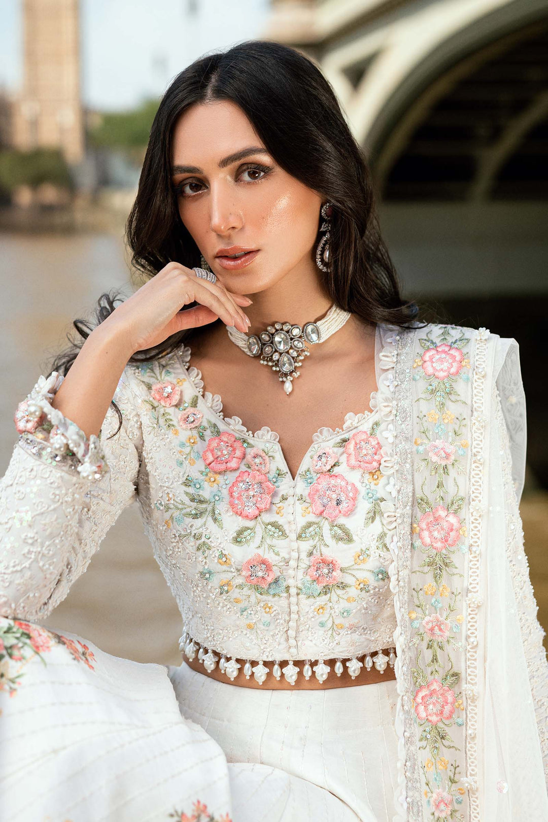 Embroidered Raw Silk Suit