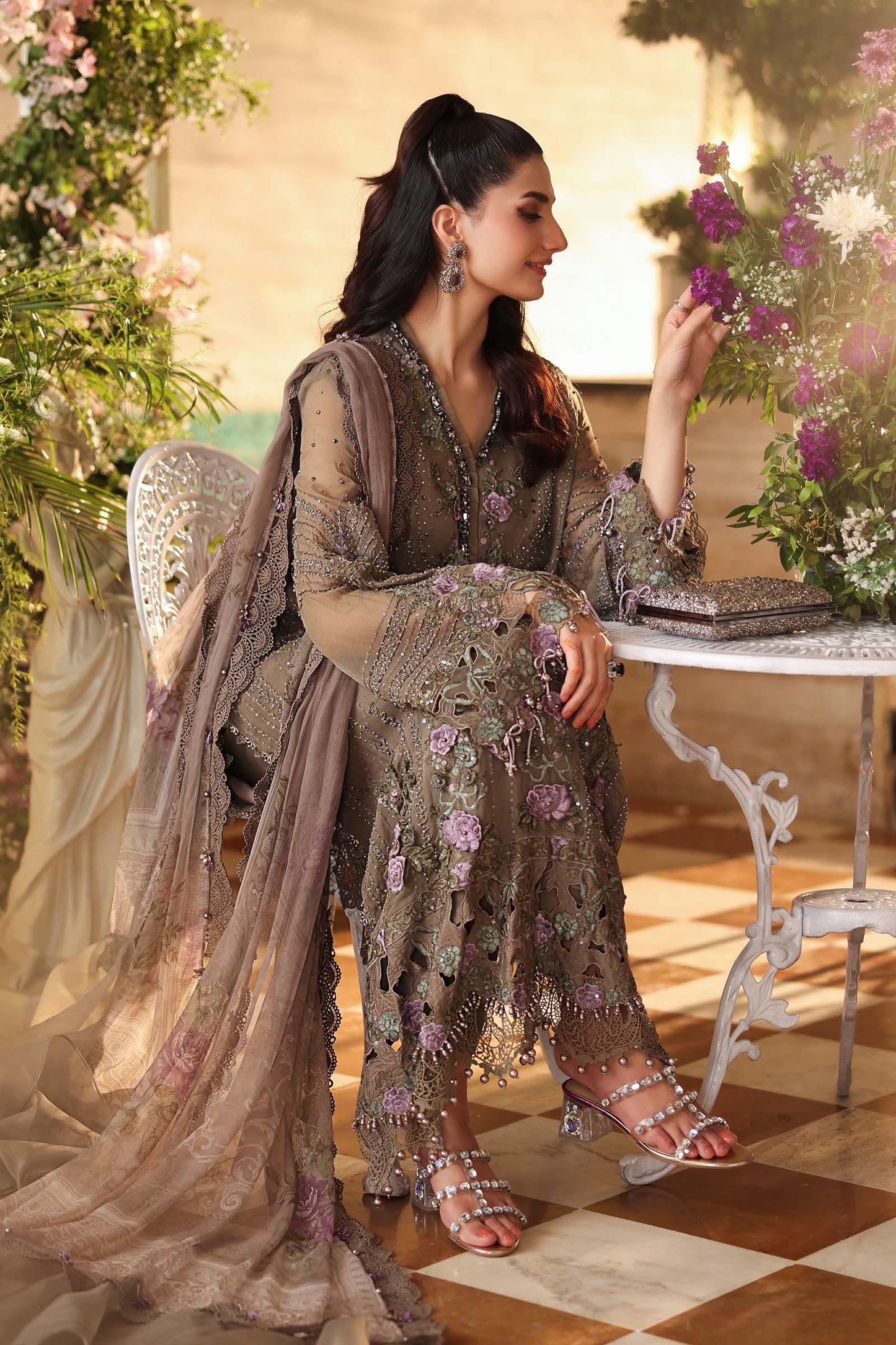 3 Piece Embroidered Chiffon Suit  MPC-26-102