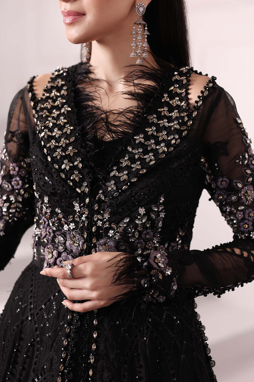 3 Piece Embroidered Organza Suit | BD-3004