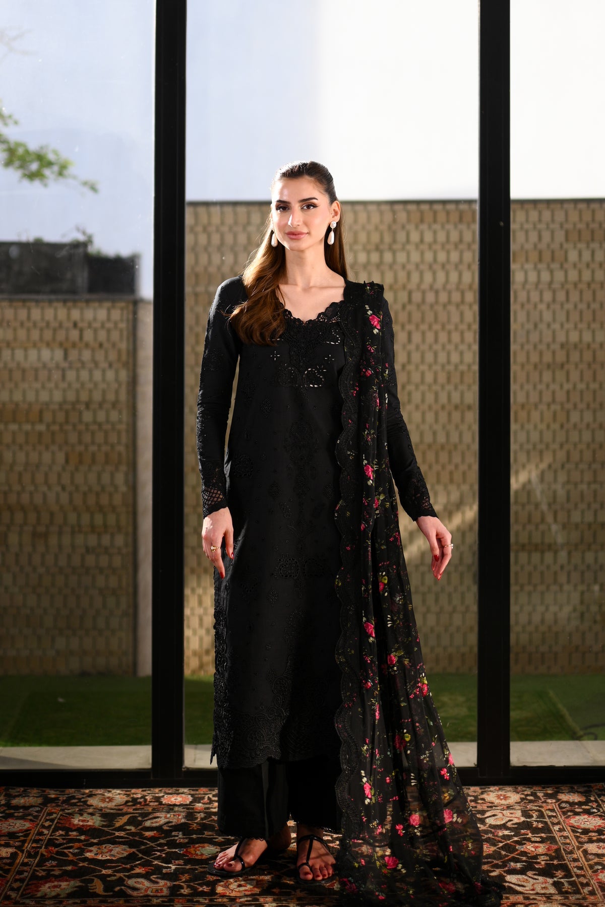 BLACK LUXURY EMBROIDERED LAWN (NEL-26602) LUXURY LAWN X EID 2026