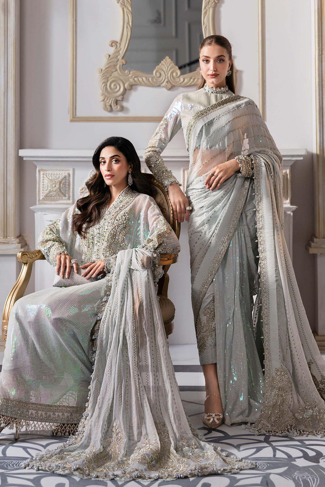 3 Piece Embroidered Chiffon Suit | BD-3005