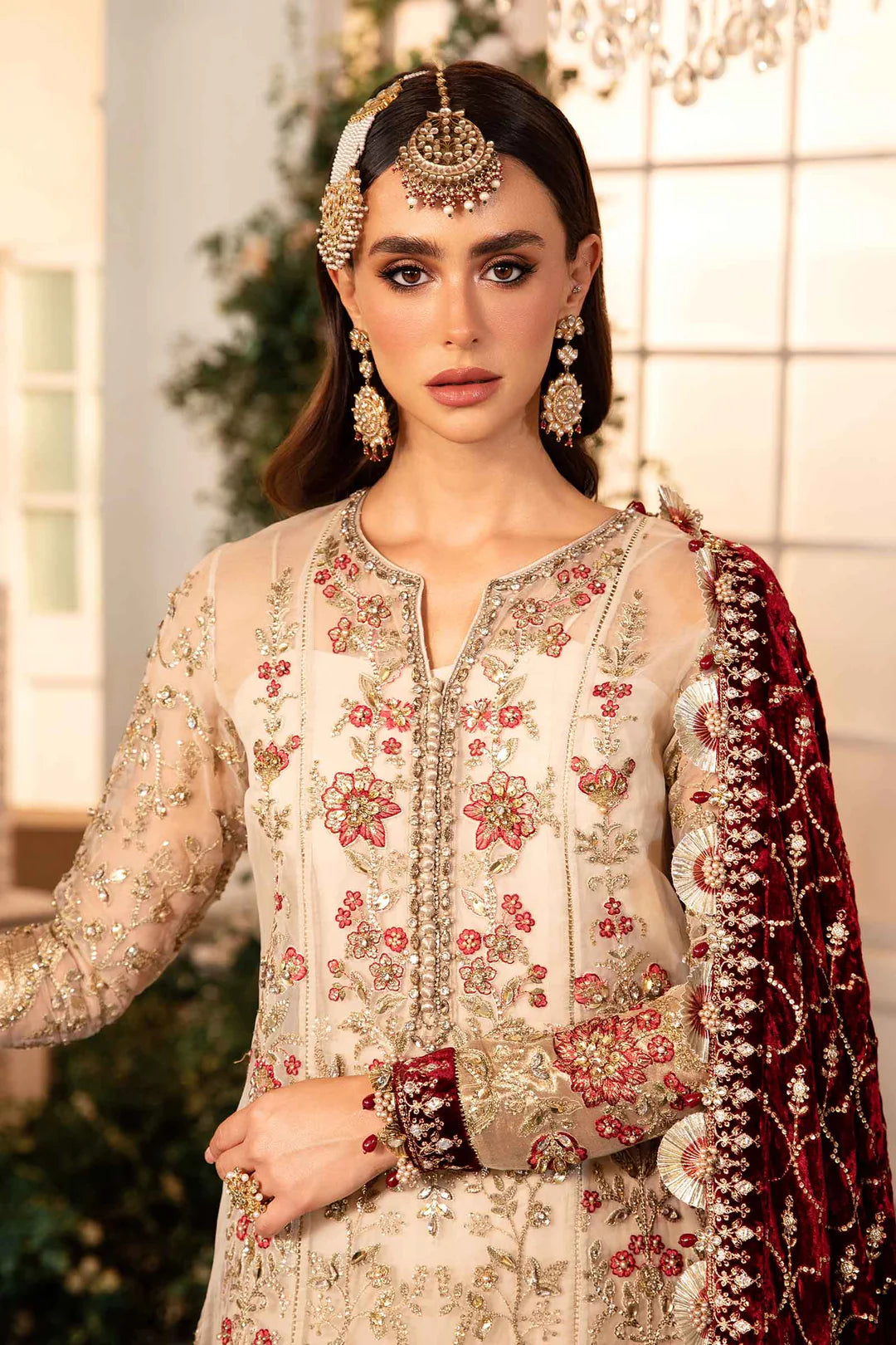 Embroidered Organza Suit | BD-2905