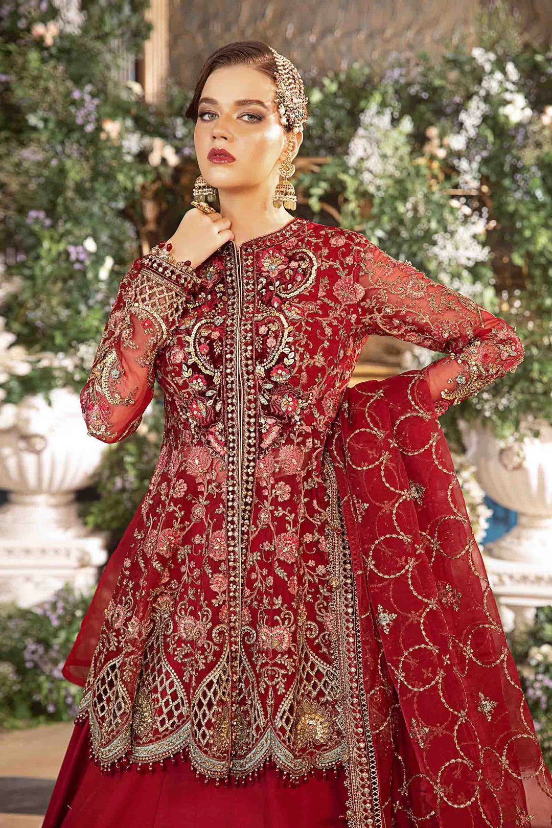 Embroidered Organza Suit | BD-2908