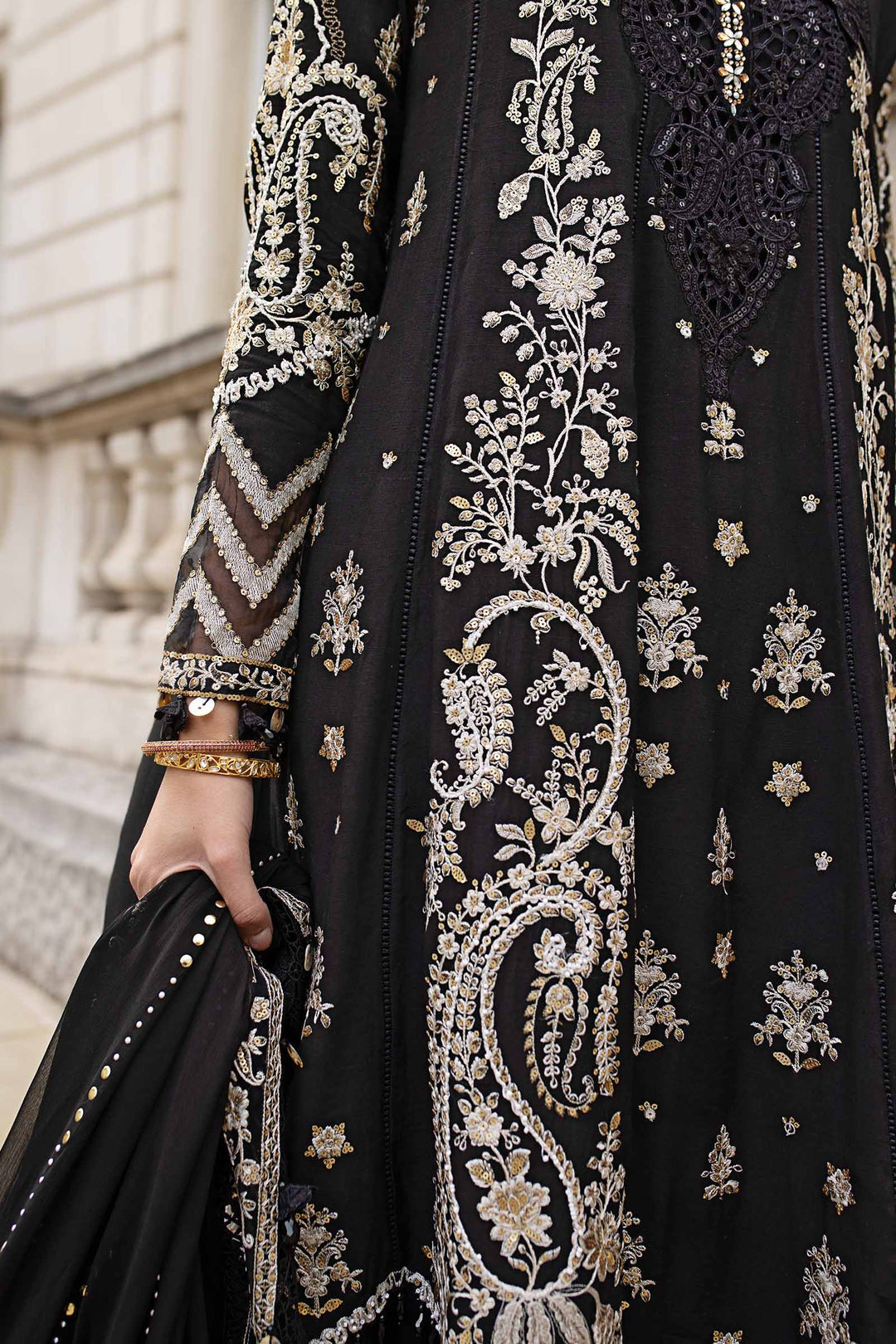 Embroidered Raw Silk Suit