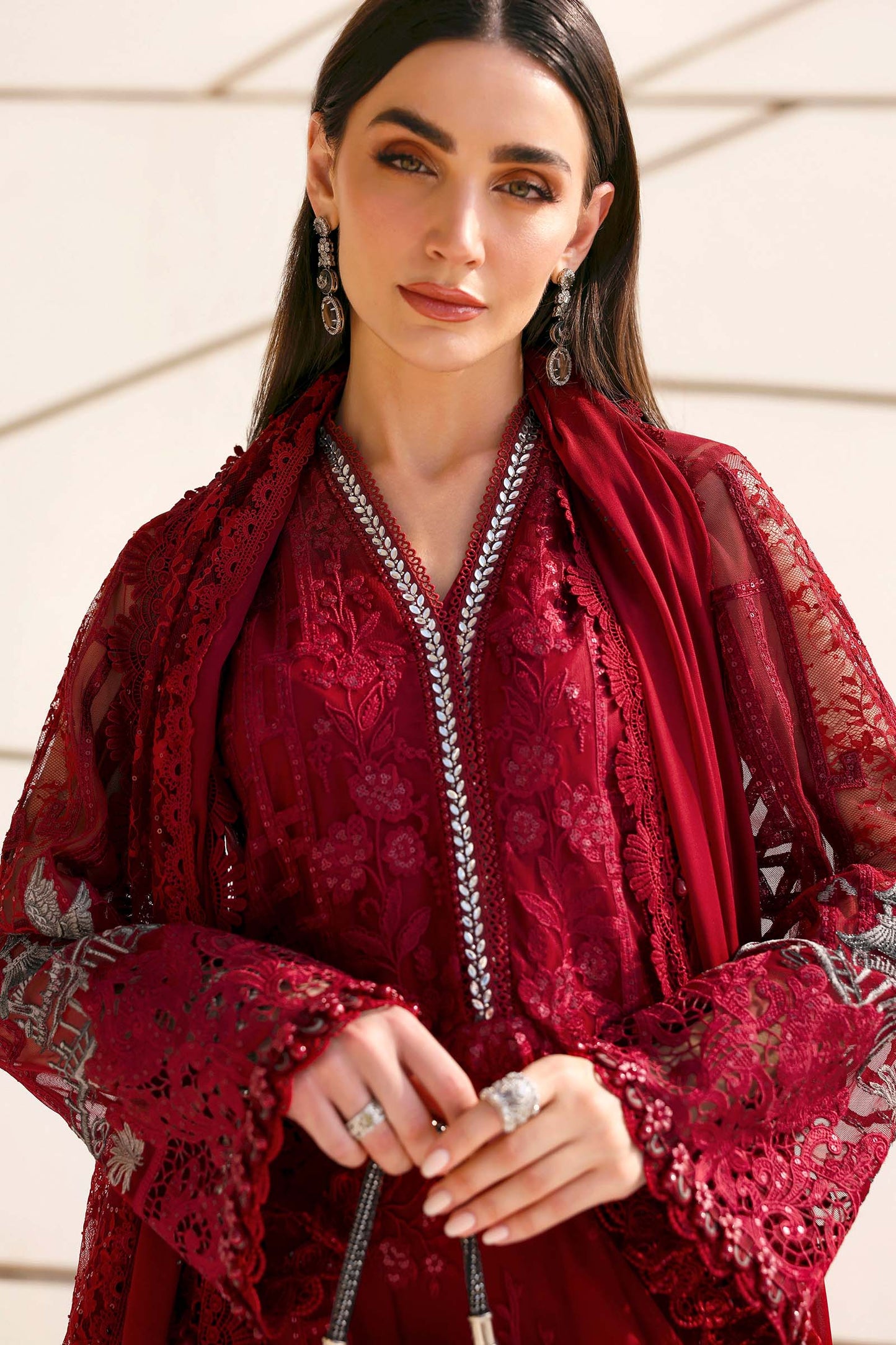 Embroidered Net Suit