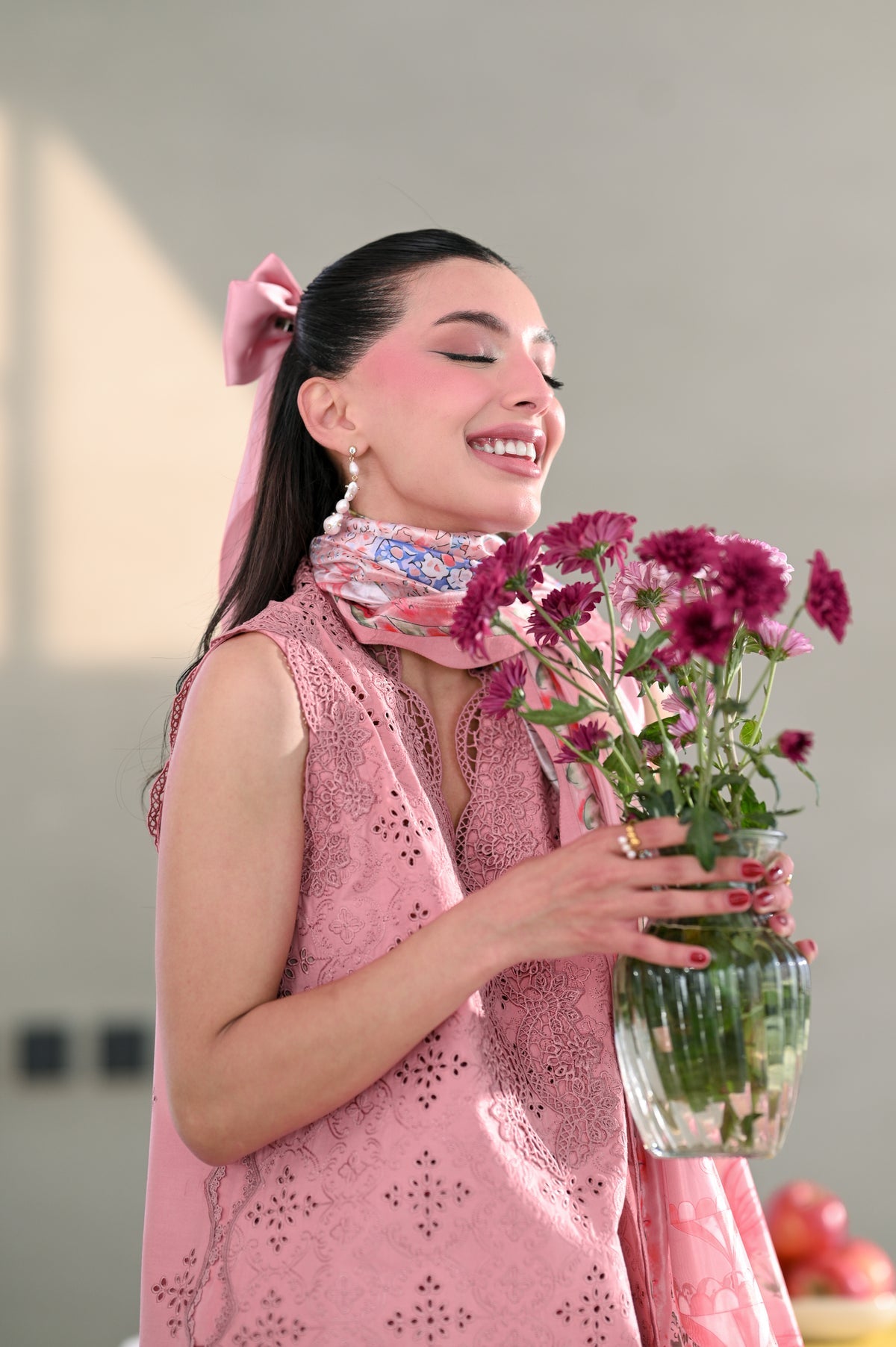 BABY BLUSH PINK LUXURY EMBROIDERED LAWN SET (NEL-26612) LUXURY LAWN X EID 2026