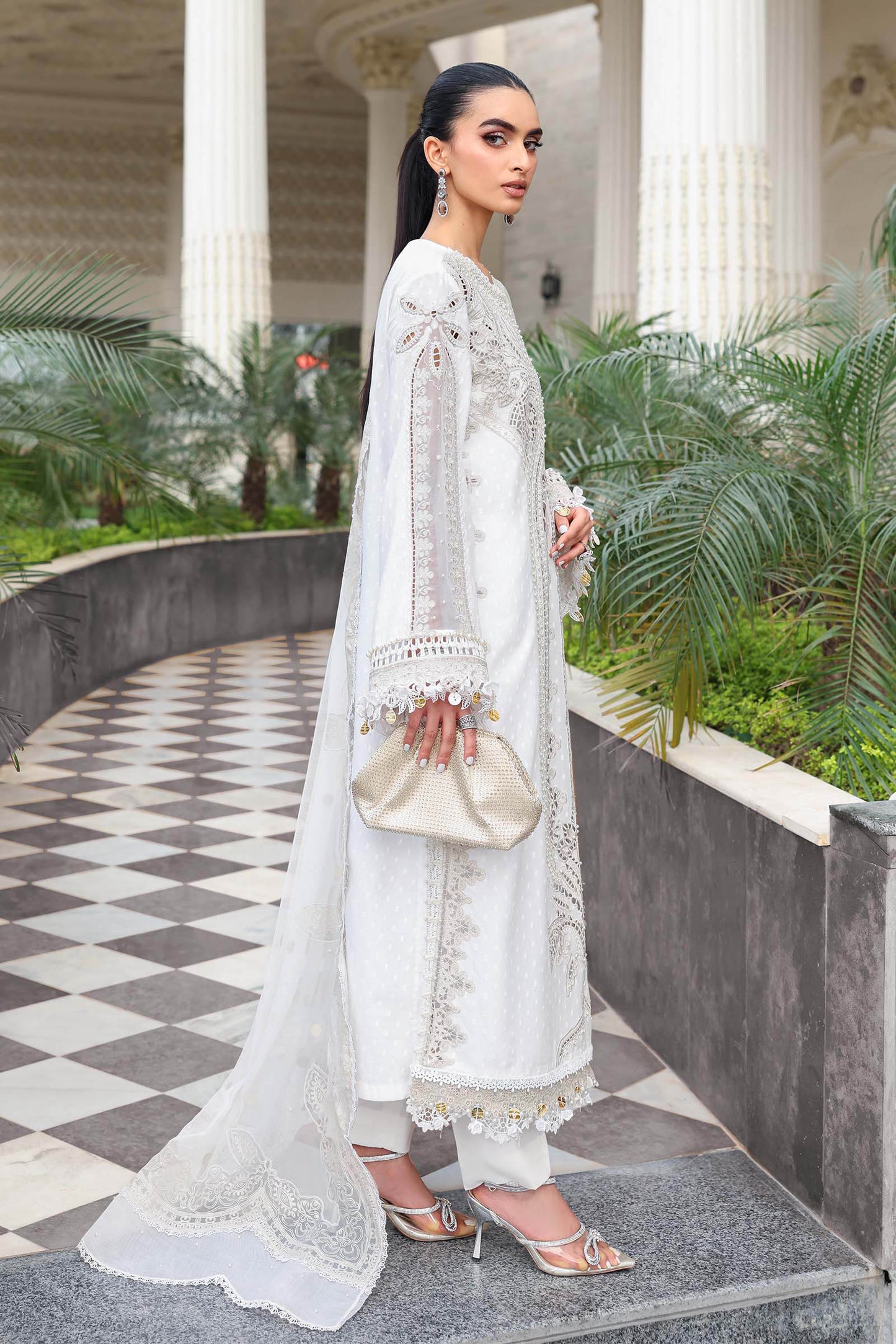 3 Piece Embroidered Jacquard Lawn Suit