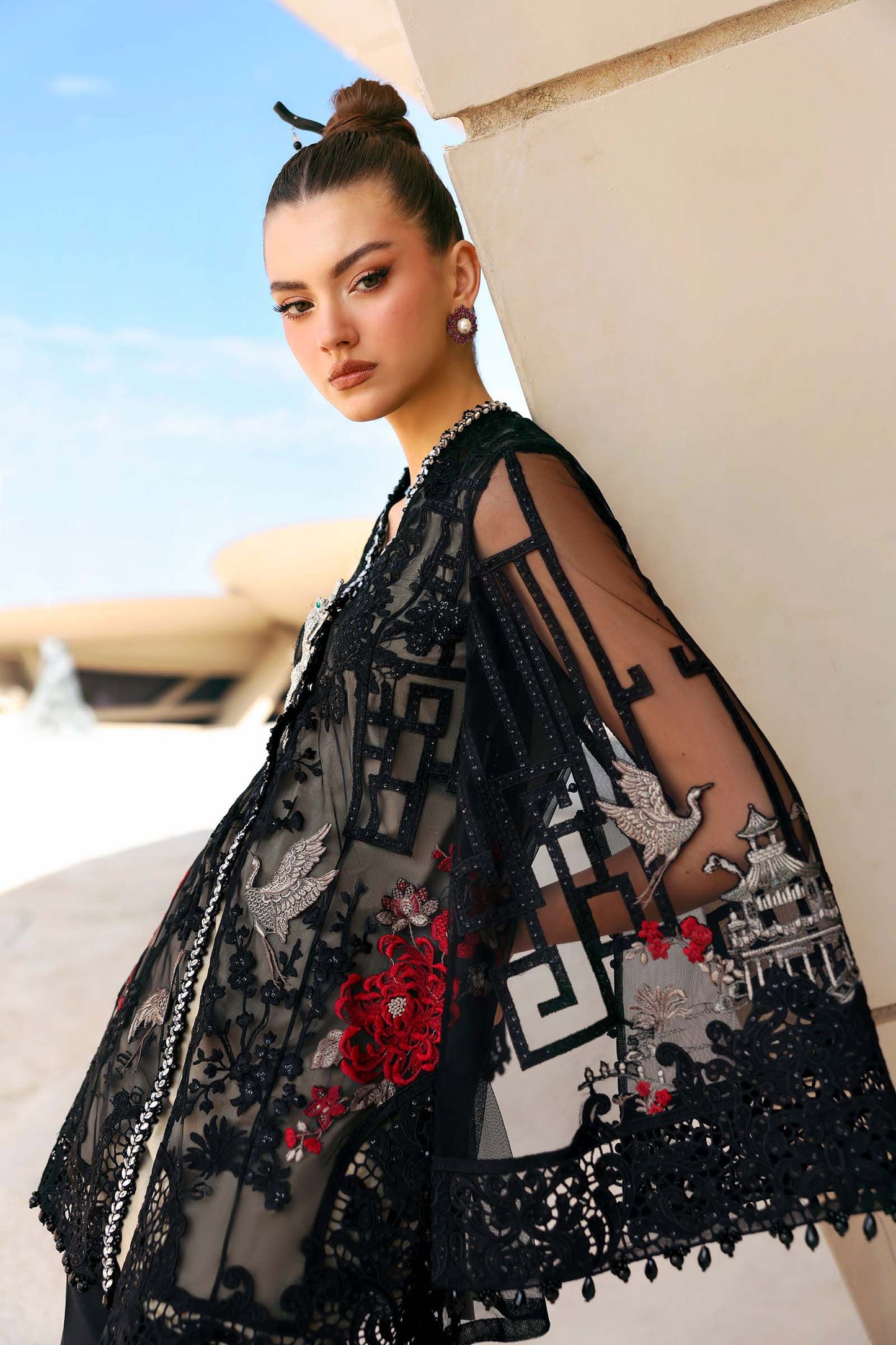 Embroidered Net Suit