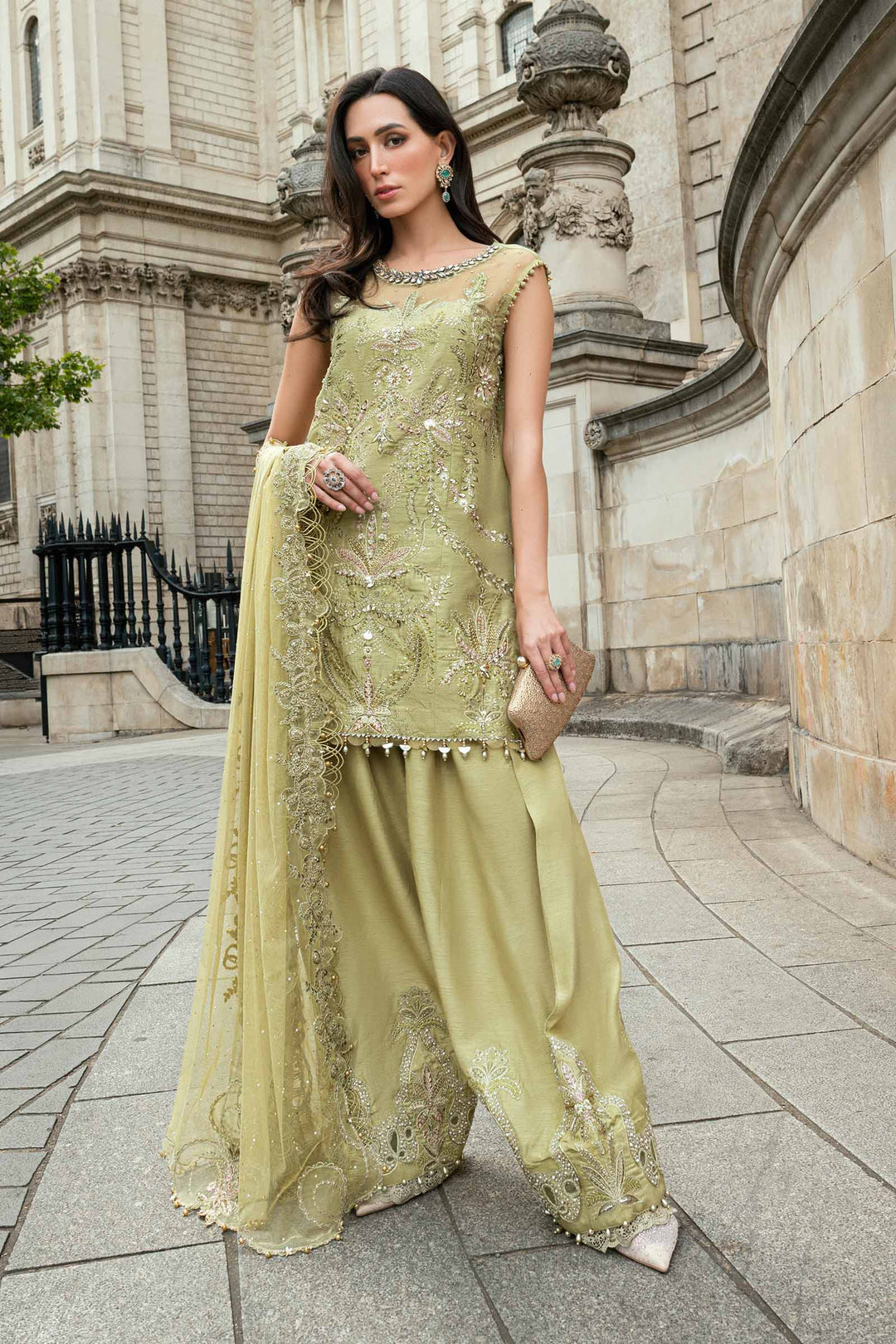 Embroidered Raw Silk Suit