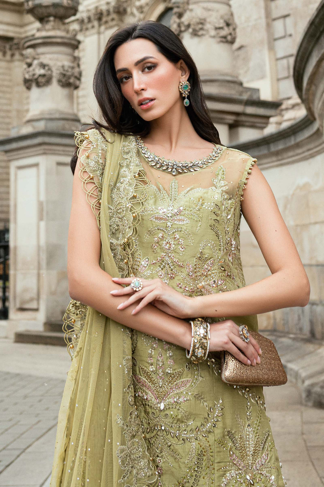 Embroidered Raw Silk Suit