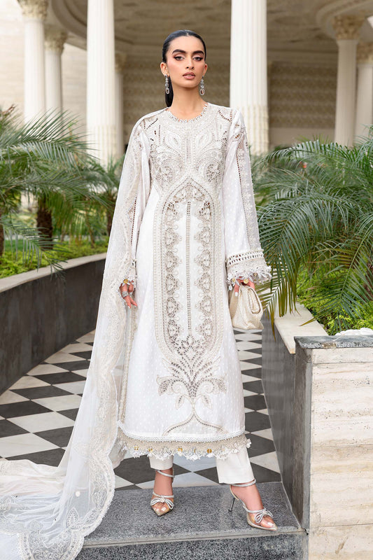 3 Piece Embroidered Jacquard Lawn Suit