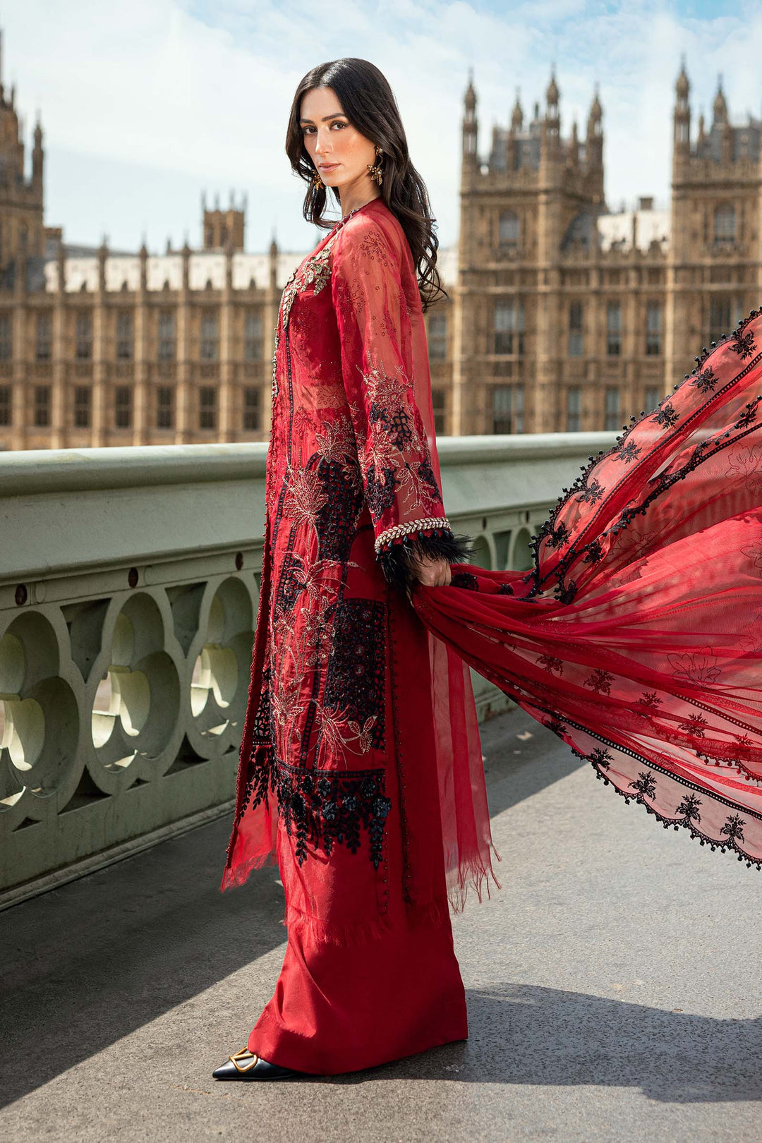 Embroidered Organza Suit