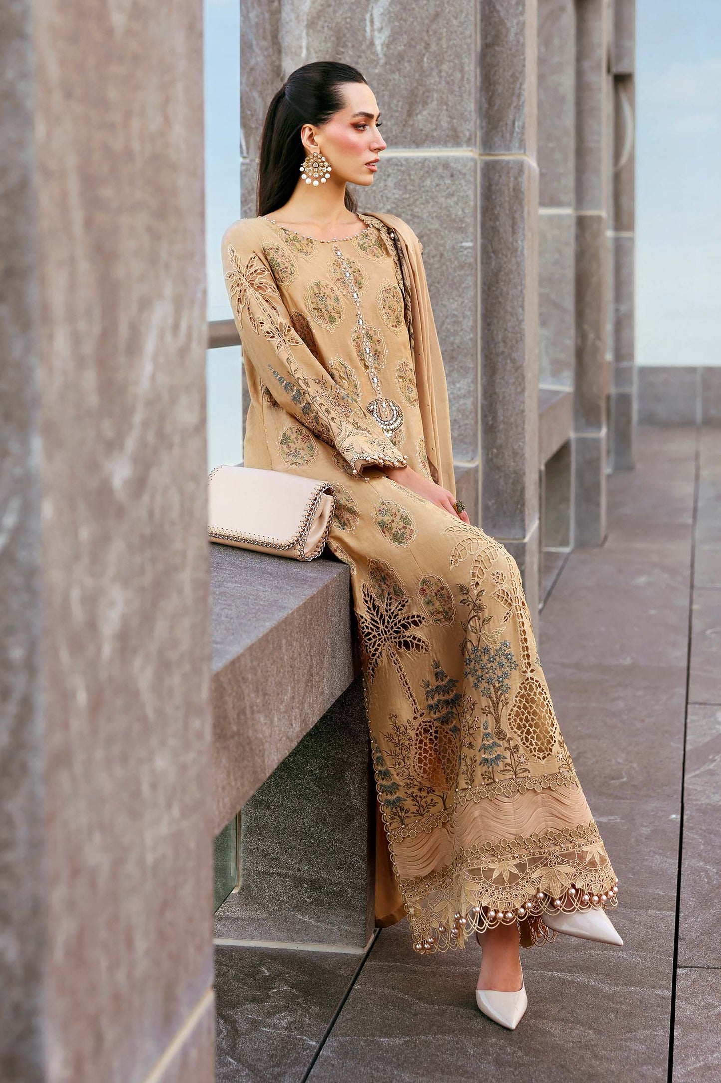 Embroidered Jacquard Lawn Suit