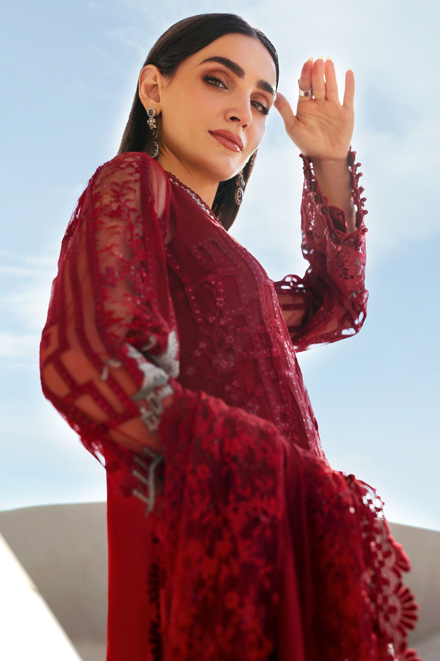 Embroidered Net Suit