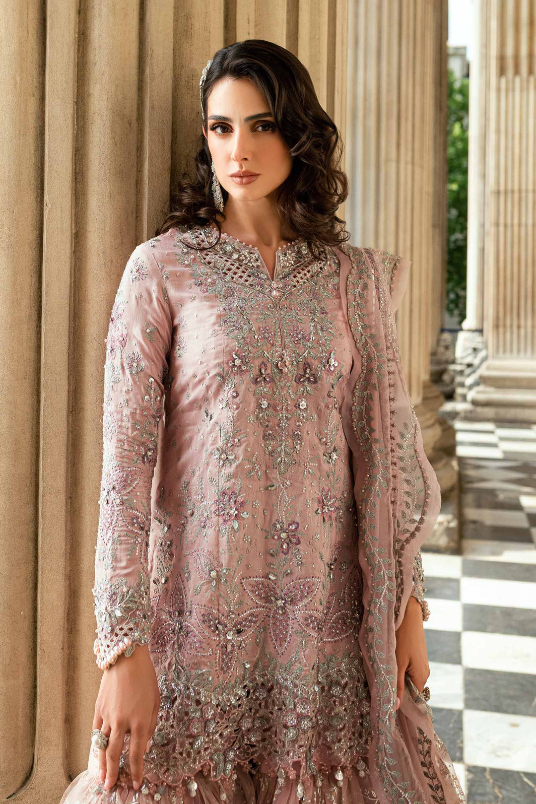 Embroidered Raw Silk Suit