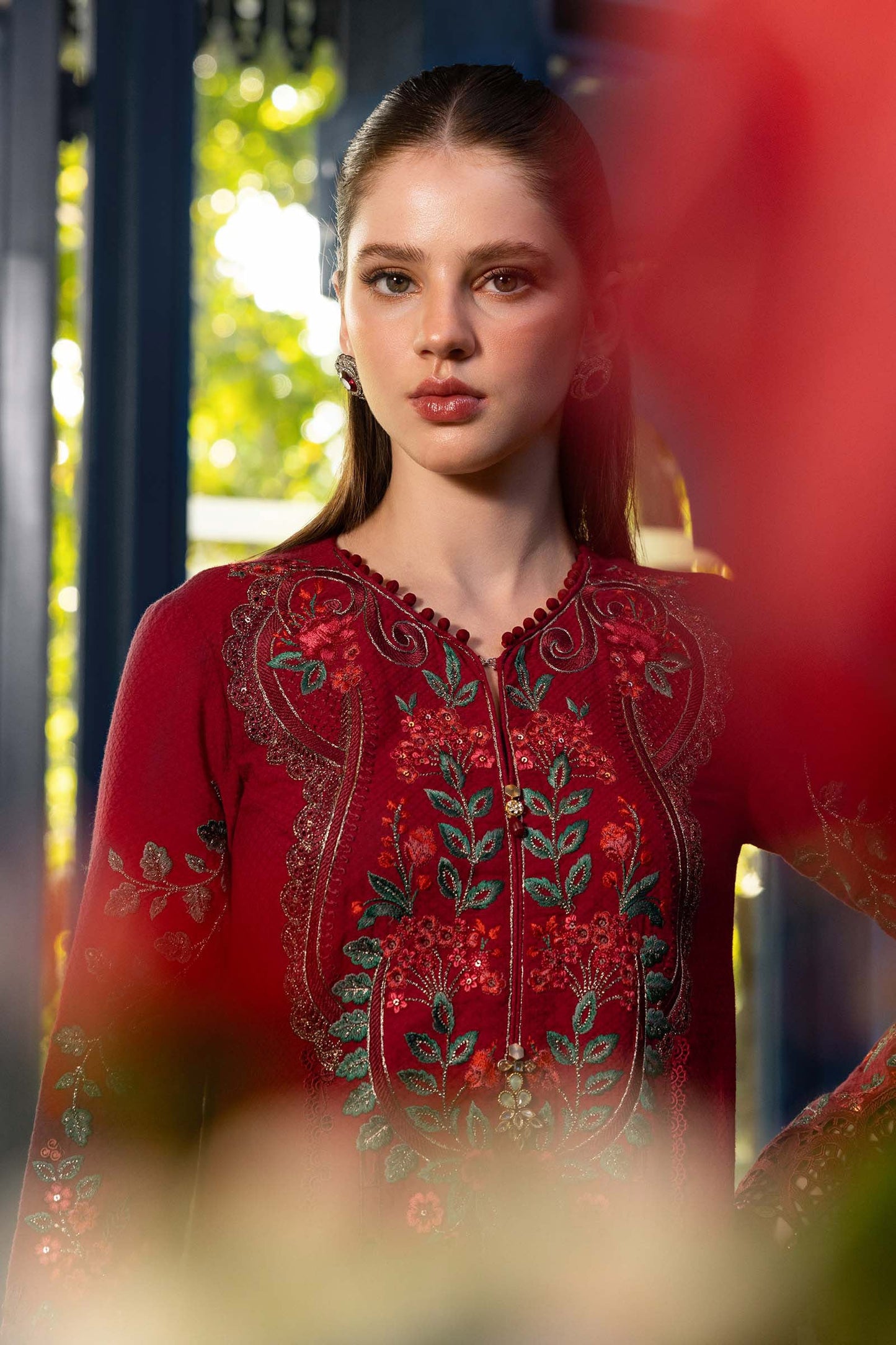 3 Piece Embroidered Jacquard Lawn Suit