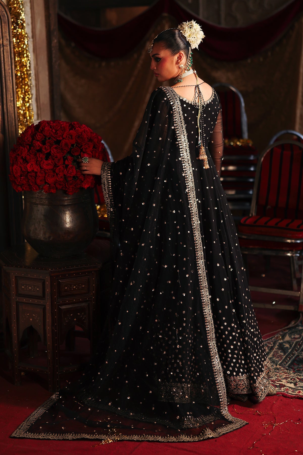 3-PC EMBROIDERED CHIFFON SUIT CMA-5-180