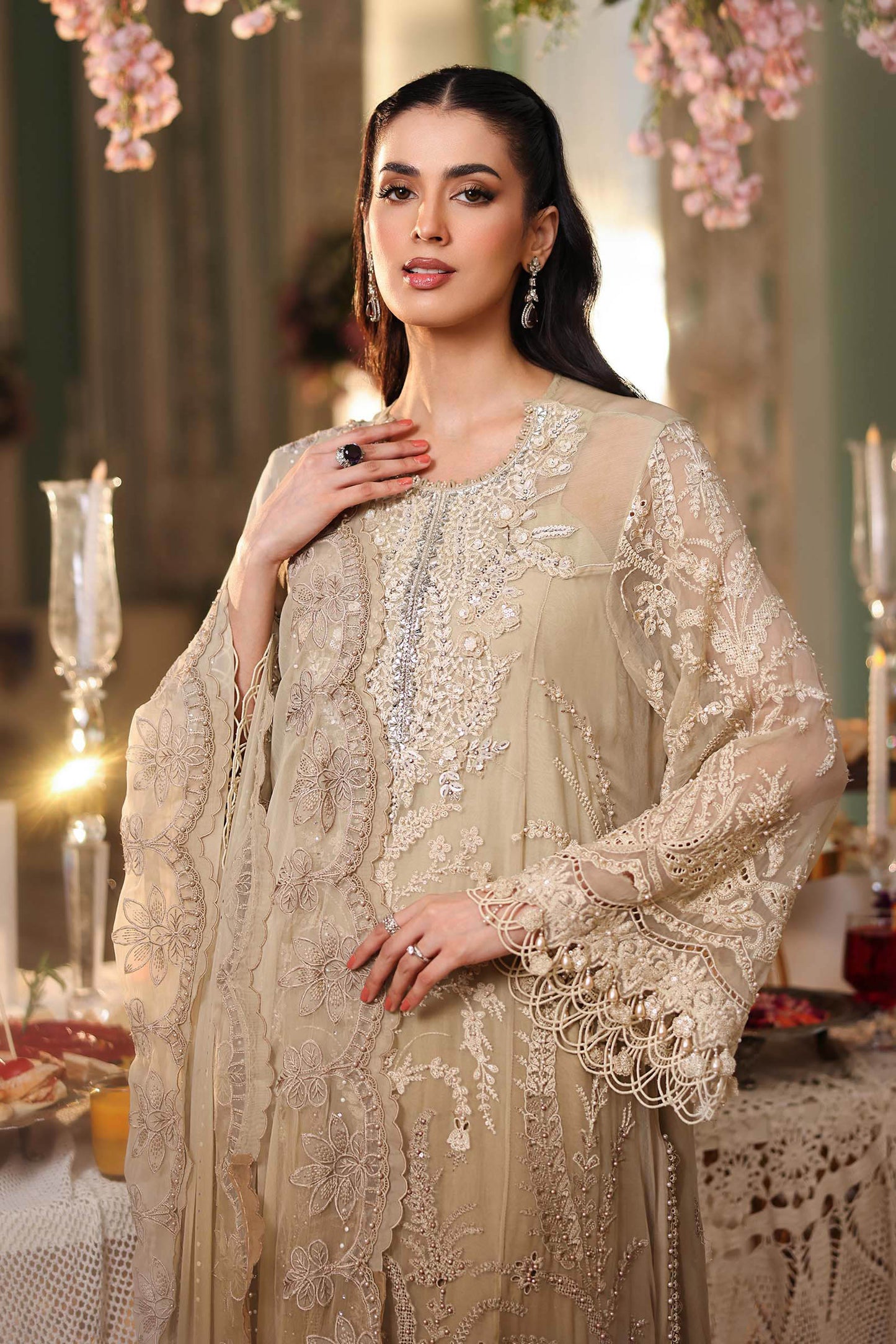 3 Piece Unstitched Embroidered Chiffon Suit - MPC-26-103