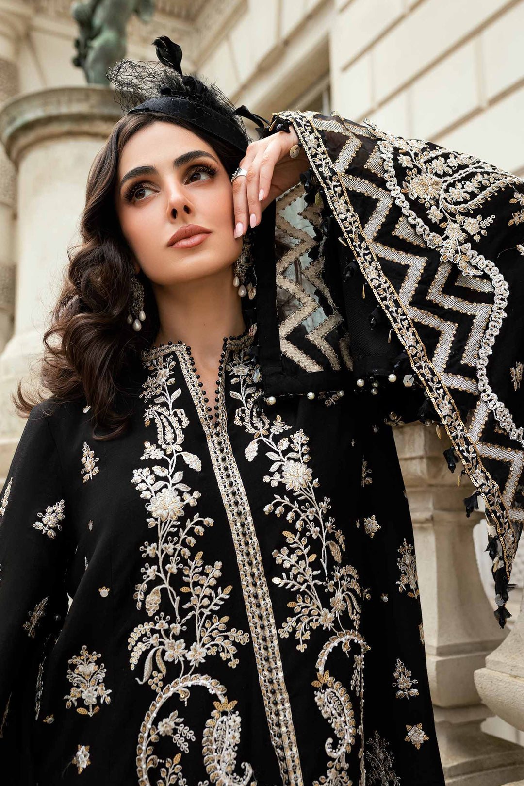 Embroidered Raw Silk Suit