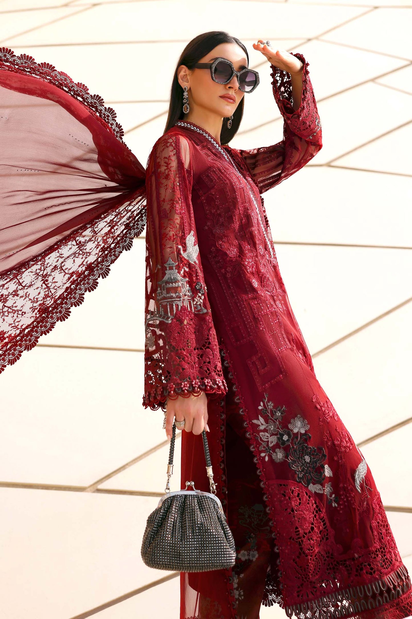 Embroidered Net Suit